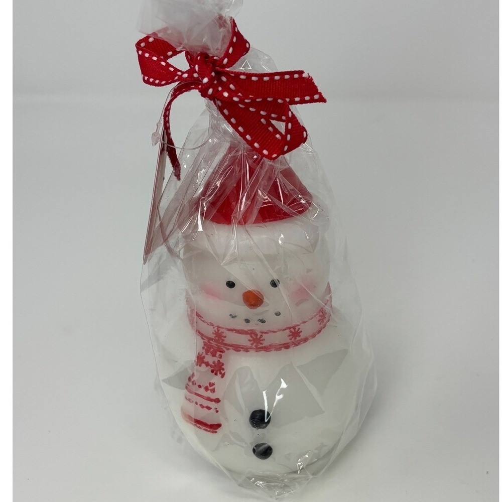 Peppermint Place Snowman Candle 6 Inch Christmas Holiday‎ Decor New with Tag